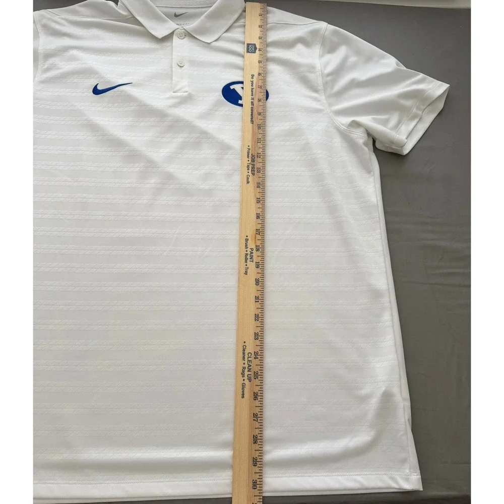 Nike BYU Cougars Dri-FIT Victory Polo Shirt Mens XL White Embroidered Logo
